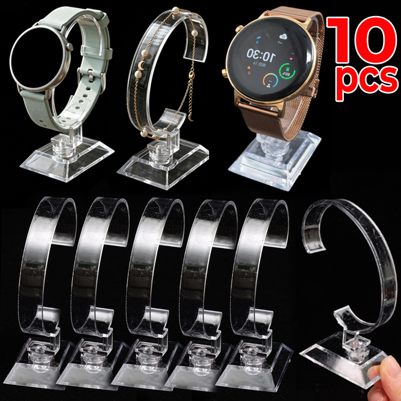 Jewels On Watches - 透明な時計ディスプレイスタンド C型アクリルホルダー カウンターショースタンド 腕時計ブレスレットディスプレイ ジュエリーホルダー ショーケース