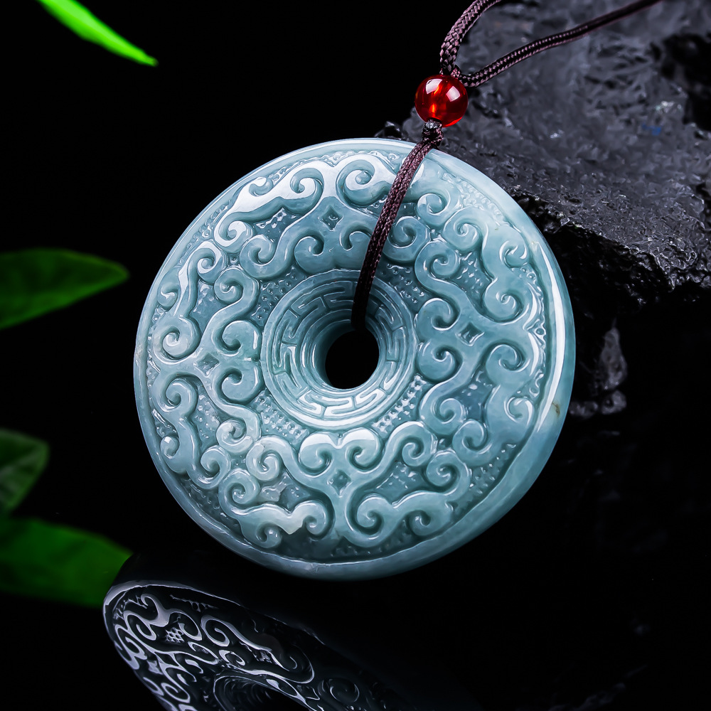 Jewelry & Watches Review - 天然ビルマ翡翠フラワーペンダントネックレスヴィンテージデザイナージュエリー高級アクセサリー本物の翡翠のギフト女性のための
