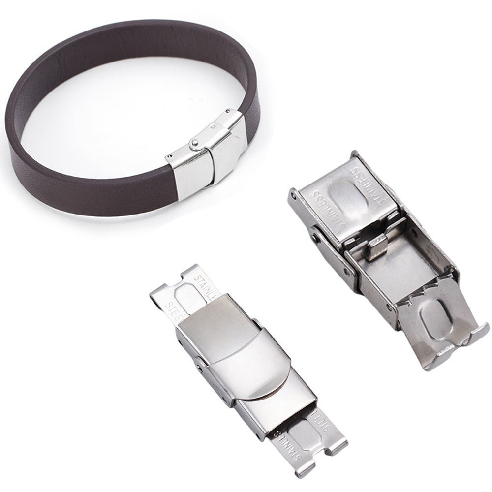 Jewelry Making Watches - ステンレス鋼のバックル留め金,時計バンド,革のバックルブレスレット,バヨネットクラスプ,ジュエリー作り用品,アクセサリー,10個