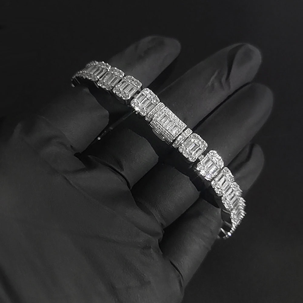 Tennis Bracelet Cubic - ニューヨーク8mmクラスターテニスブレスレット、ヒップホップミックスインセットキュービックジルコニア、ロックシュガーチェーンブレスレット、ファッショナブルな高級ジュエリー、個性的なアクセサリー