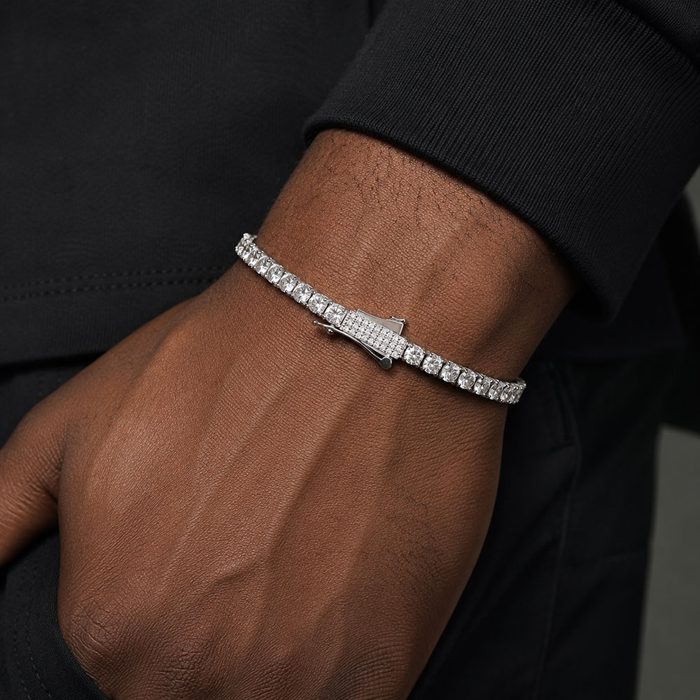 Tennis Bracelet Cubic - 3mm 4mm アイスアウト テニスブレスレット メンズ レディース