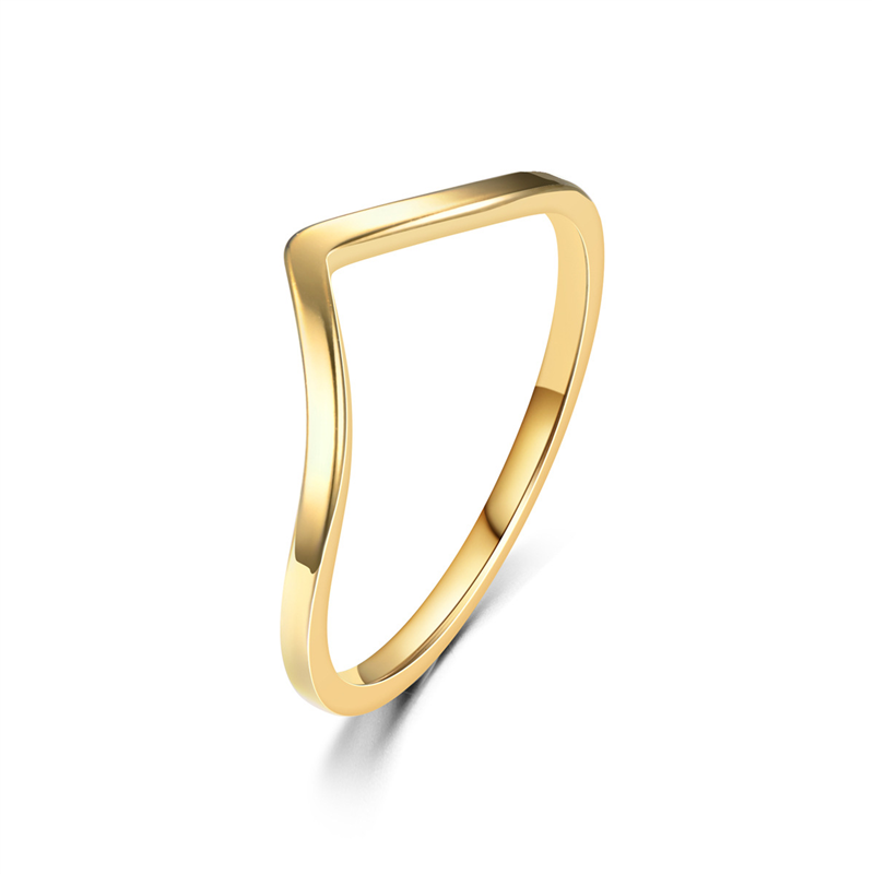 Minimalist Ring Stackable - ミニマリスト不規則シェブロン V リング薄型ステンレス鋼スタッカブルリング女性のためのファッションジュエリー婚約結婚指輪ギフト