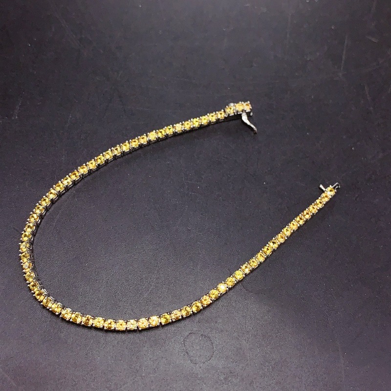 Gemstone Bracelet Healing - 天然シトリンテニスブレスレットエネルギー癒しファインジュエリー石宝石クラシックスタイルキュア結婚式ジュエリー女性のための