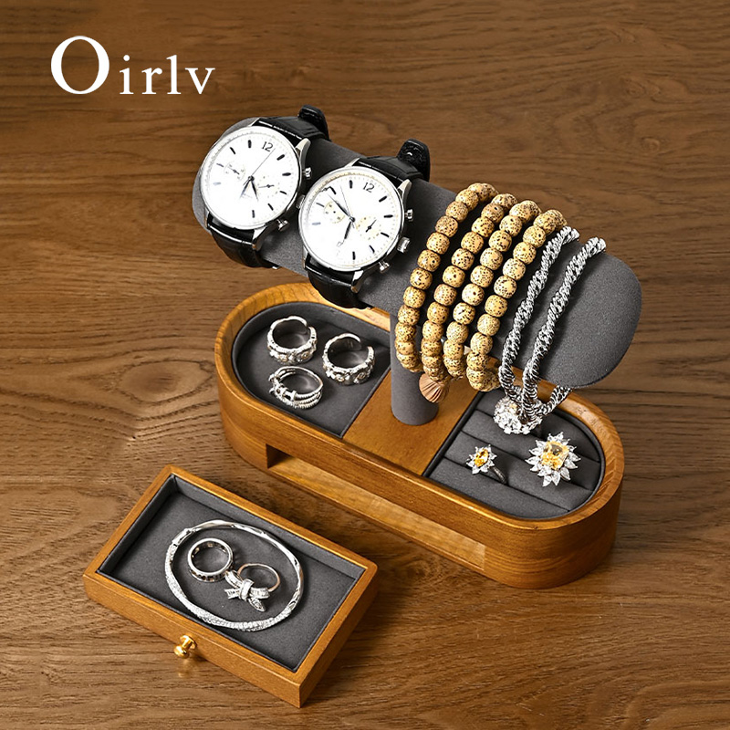 Jewels On Watches - Oirlv 無垢材時計オーガナイザー棚 T バー時計ホルダーオーガナイザーショーケースブレスレットバングルジュエリーディスプレイスタンド時計収納