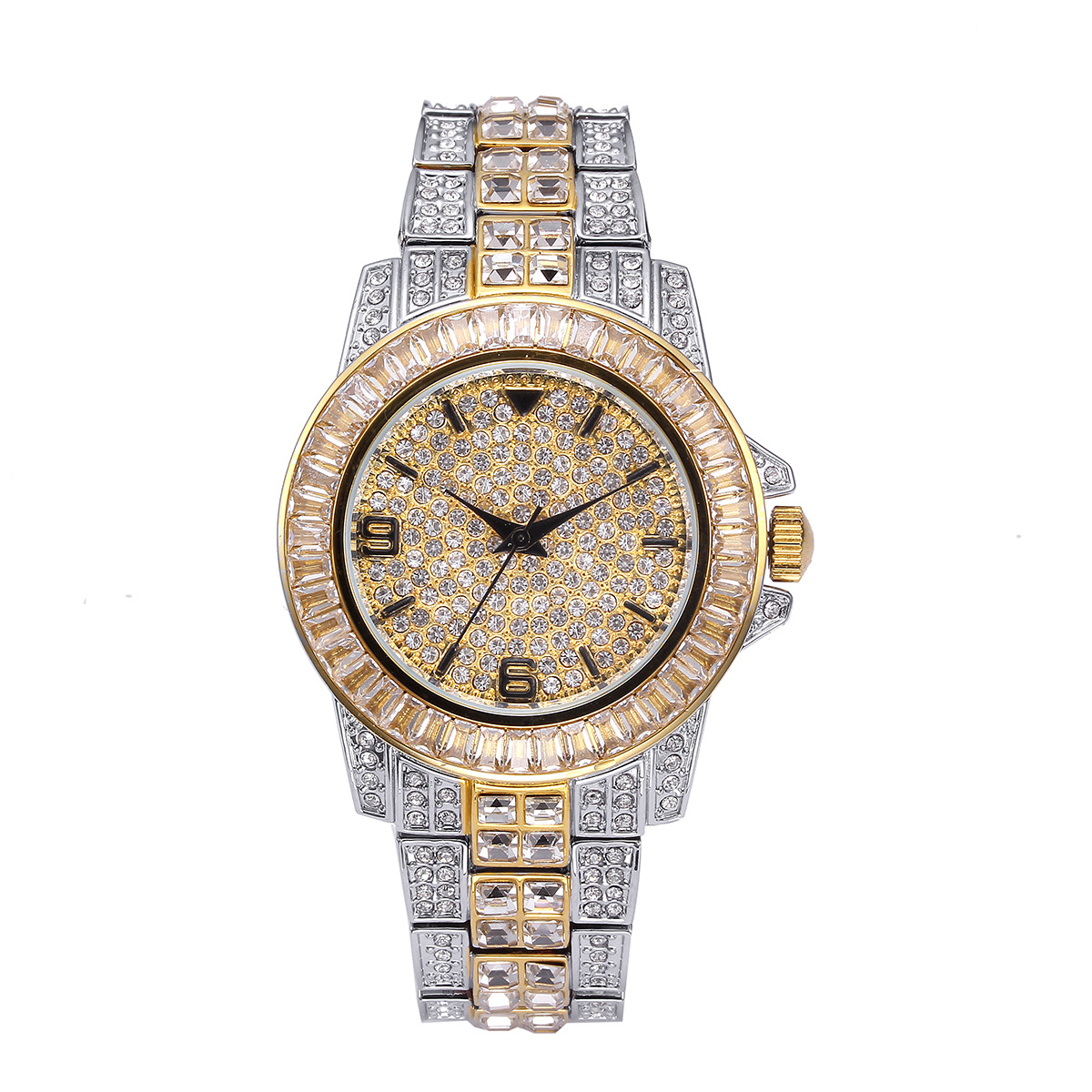 Jewelry And Watches - 高級フルストーンクォーツ腕時計男性女性ヒップホップゴールドファッション腕時計ビジネスジュエリーウォッチ時計ドロップシッピング