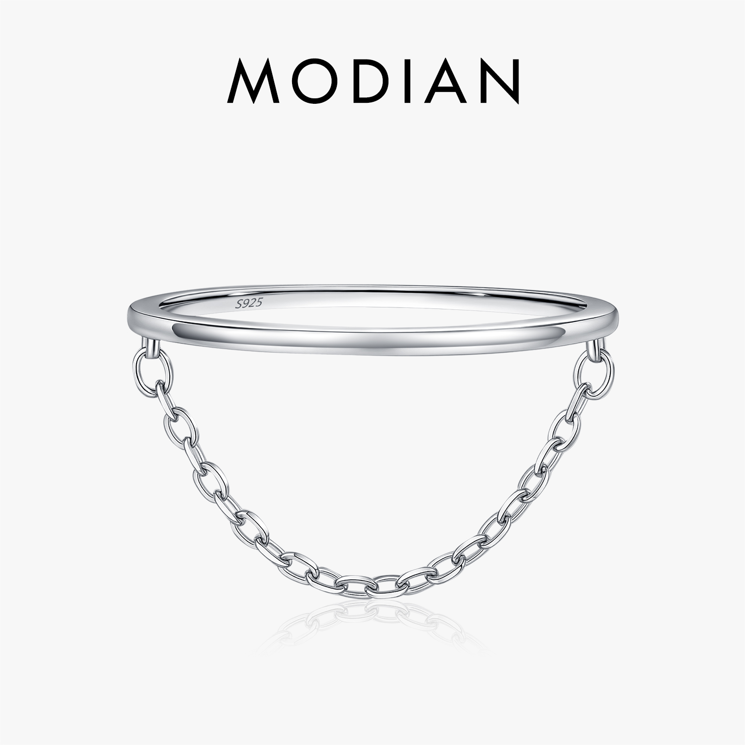 Minimalist Ring Stackable - MODIAN 925 スターリングシルバータッセルスタッカブル指輪ファッションミニマリスト光沢のあるバンド女性のためのファインジュエリーアクセサリー