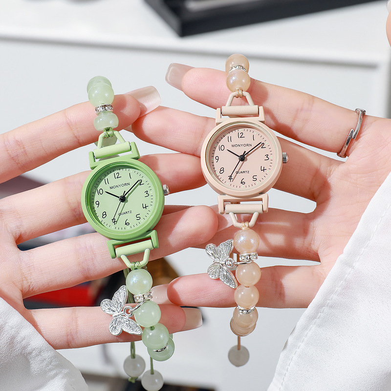 Jewelry Making Watches - レディース腕時計 バタフライビーズ 学生スタイル シンプルでフレッシュなクォーツ時計 ハイエンドのトレンディなデザイン レディース腕時計