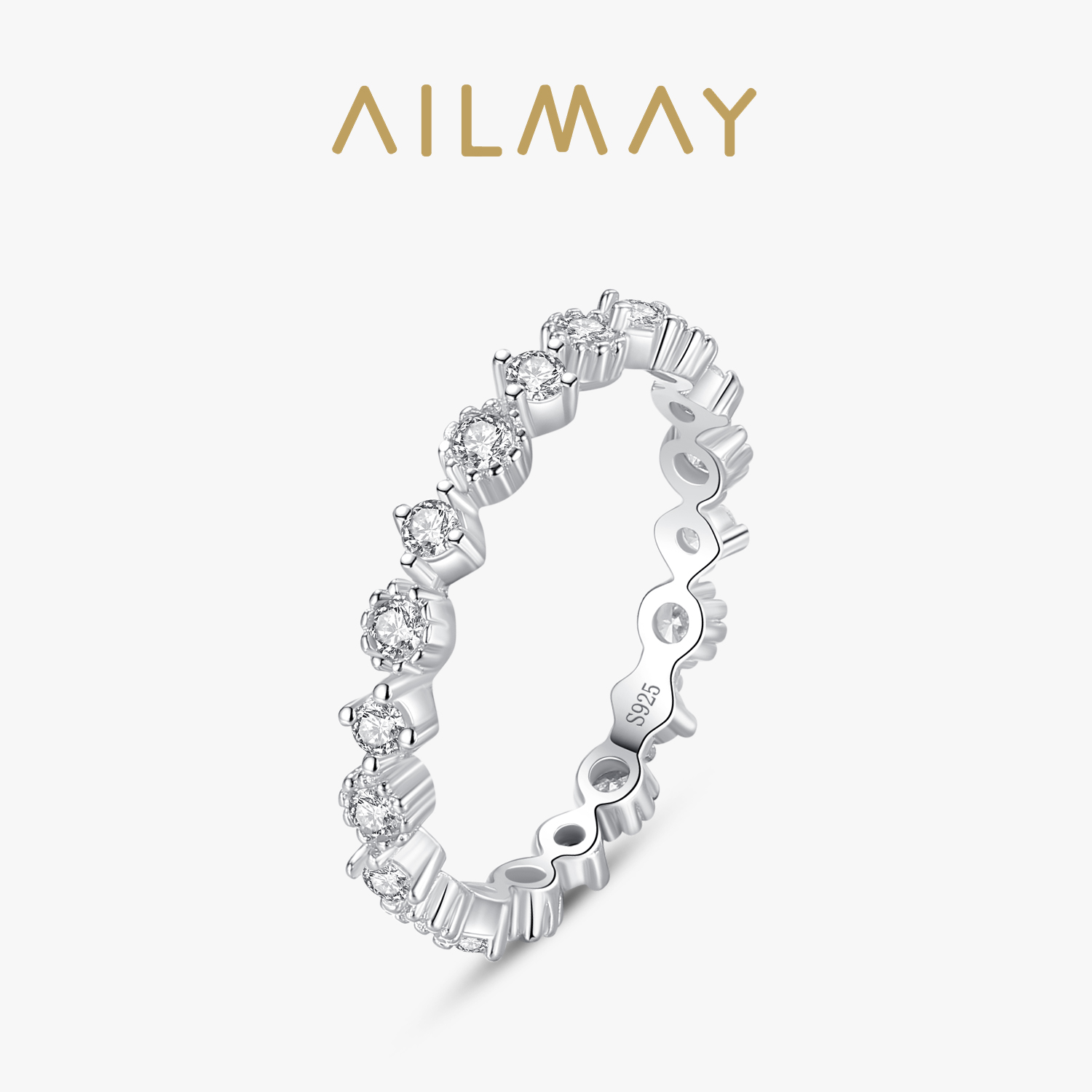 Minimalist Ring Stackable - Ailmay シンプルな積み重ね可能な指輪ロマンチックなクリアジルコン CZ リング女性のためのミニマリストファインジュエリー 2021 新スタイルバゲ