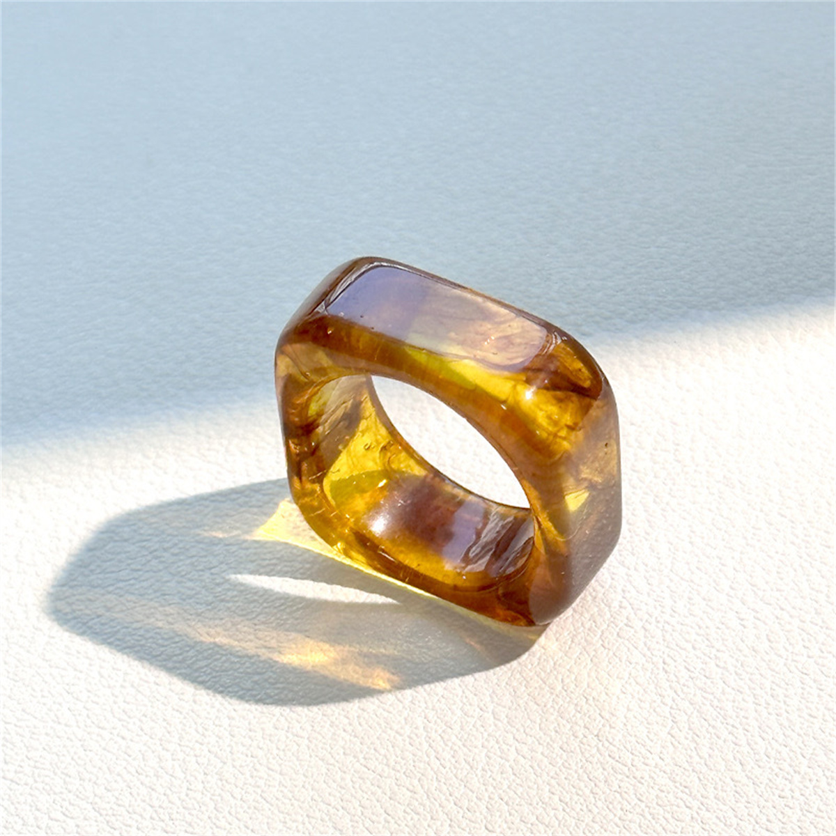 Minimalist Ring Stackable - スクエア樹脂リング美的アクリルリング女性かわいいスタッカブルリングミニマリストステートメントジュエリー装飾指リングギフト