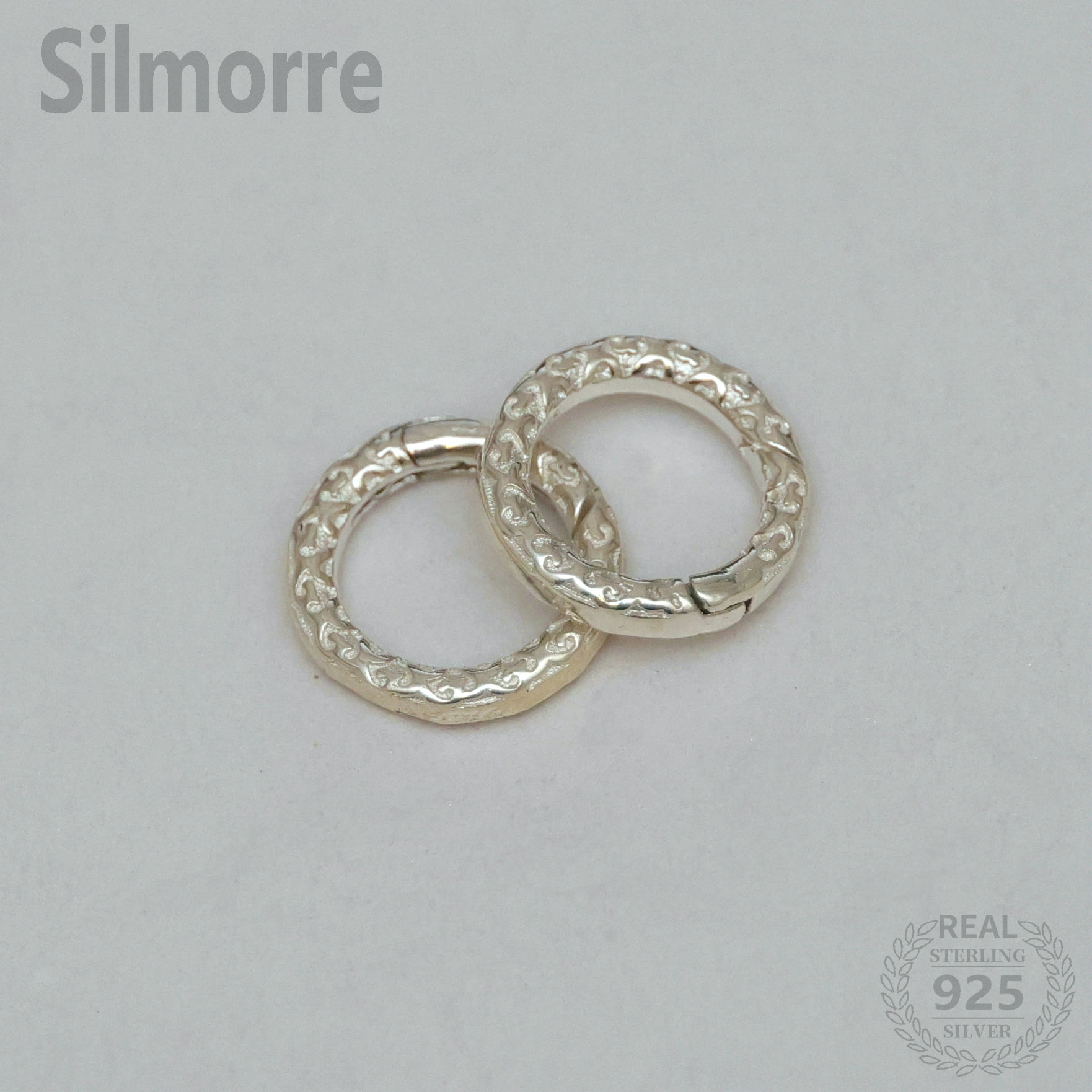 Fine Jewelry & Watches Photos - 1PC 925 スターリングシルバーラウンドスプリングクラスプコネクタ DIY ファインジュエリー用 ZD0049
