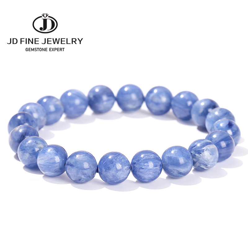 Gemstone Bracelet Healing - JD 5A 天然ブラジル産カイヤナイトブレスレット ブルーキャッツアイヒーリングストーンビーズ 女性男性用 チャクラエネルギー