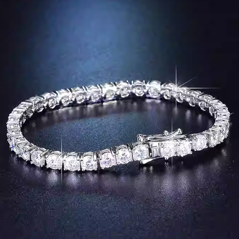 新しい 925 スターリングシルバー 3 ミリメートルテニス - Tennis Bracelet Cubic のレビューと価格