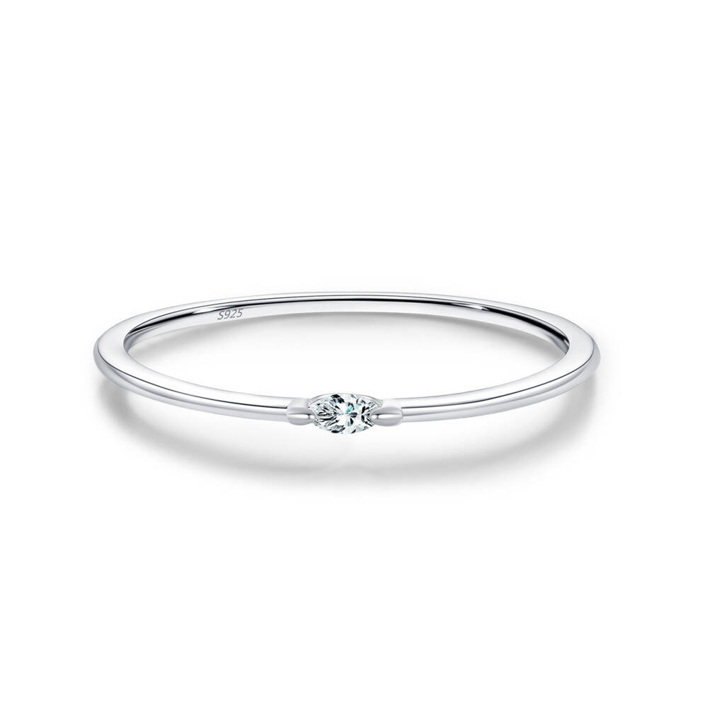 マーキスカット D VVS1 モアサナイト ソリティア スタ - Minimalist Ring Stackable のレビューと価格