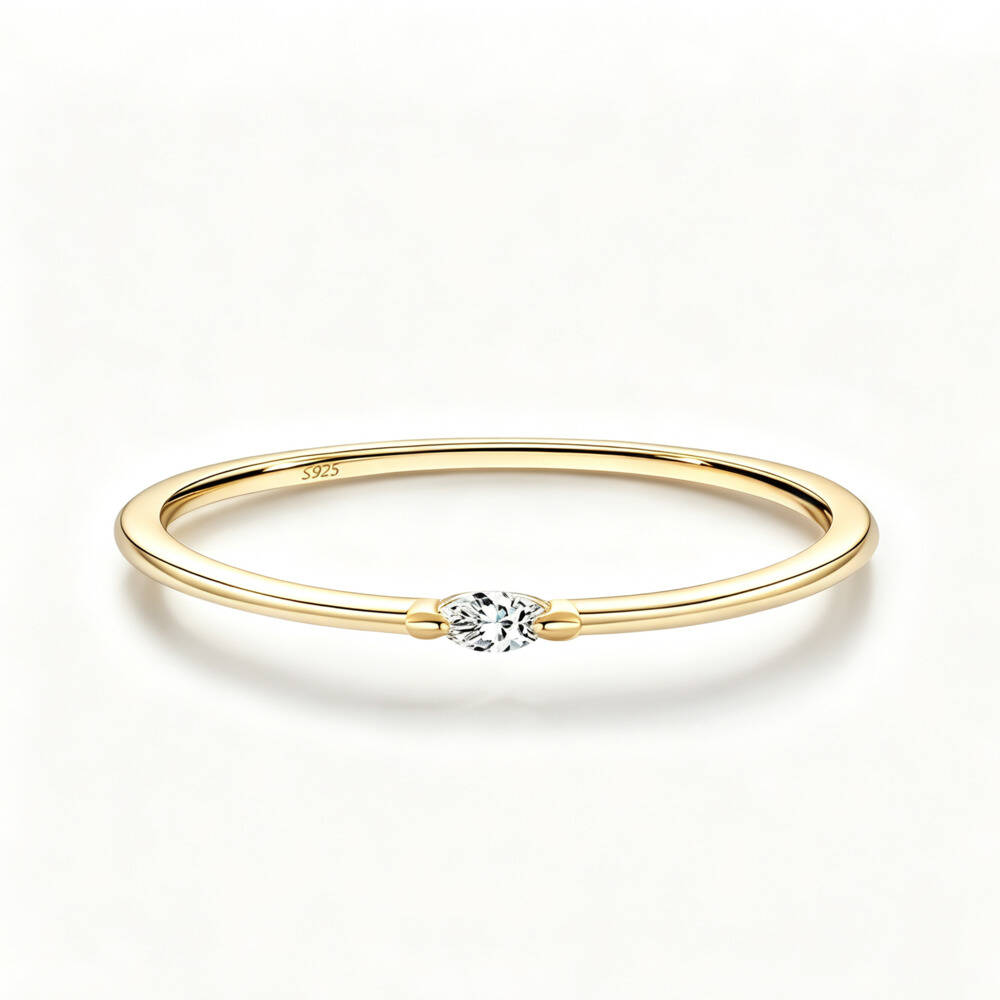 マーキスカット D VVS1 モアサナイト ソリティア スタ - Minimalist Ring Stackable のレビューと価格