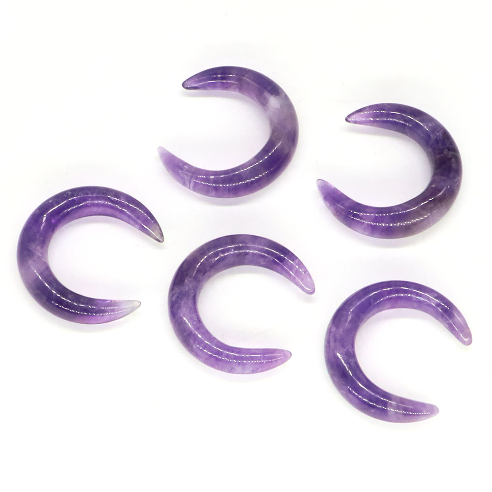 月の形をした天然クリスタル,30mm,癒しの石,ローズクォー - Gemstone Bracelet Healing のレビューと価格