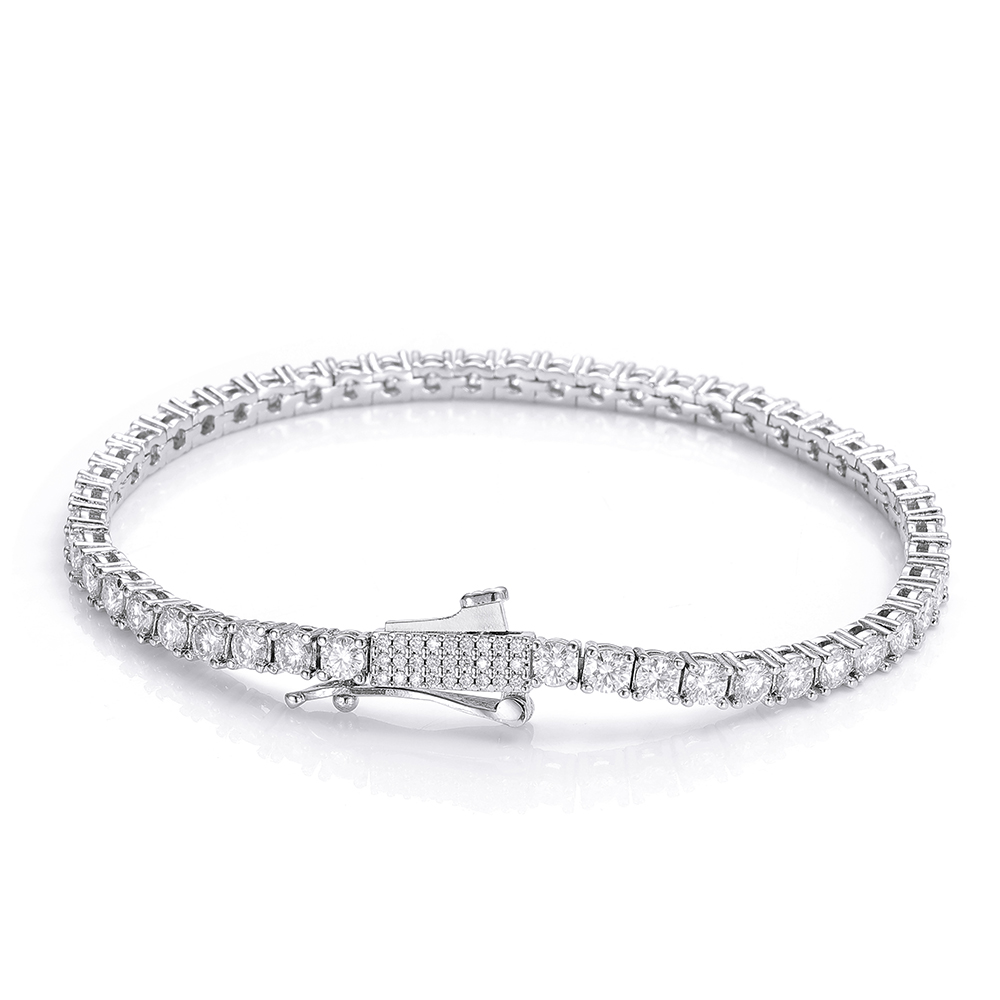 3mm 4mm アイスアウト テニスブレスレット メンズ レ - Tennis Bracelet Cubic のレビューと価格