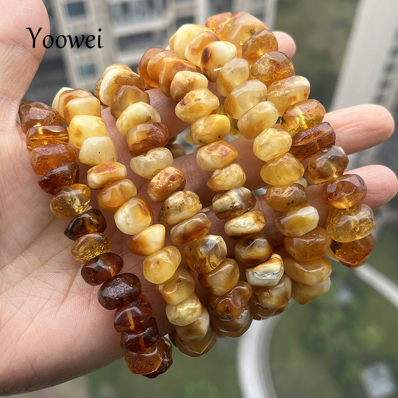 100% 本物の黄色の琥珀ブレスレットユニセックスユニークな - Gemstone Bracelet Healing のレビューと価格