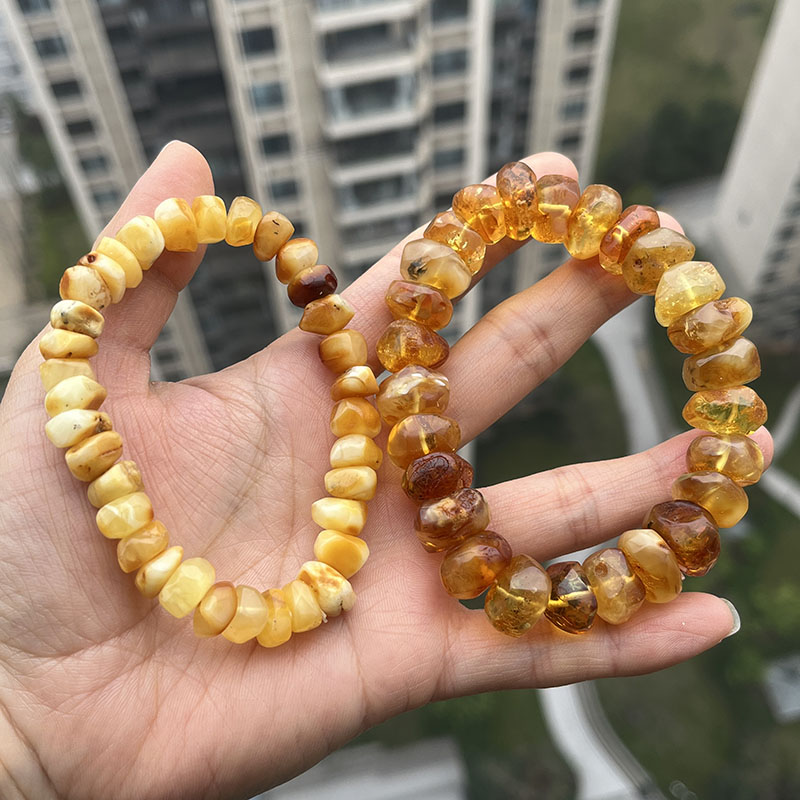 100% 本物の黄色の琥珀ブレスレットユニセックスユニークな - Gemstone Bracelet Healing のレビューと価格