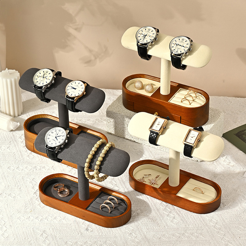 Oirlv 無垢材時計オーガナイザー棚 T バー時計ホルダー - Jewels On Watches のレビューと価格