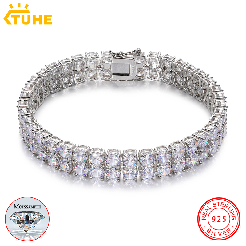 TUHE ユニセックス アイスアウト モアサナイト ダブルロ - Tennis Bracelet Cubic のレビューと価格