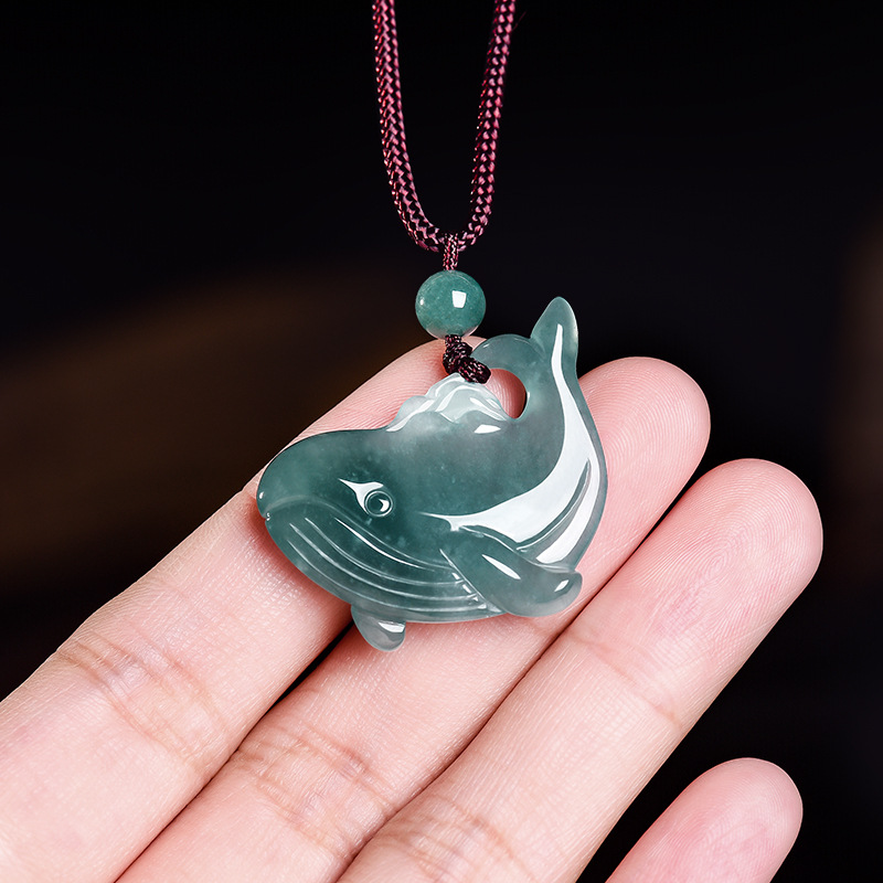 天然ビルマ翡翠クジラペンダントネックレスアクセサリー本物の翡 - Jewelry & Watches Review のレビューと価格