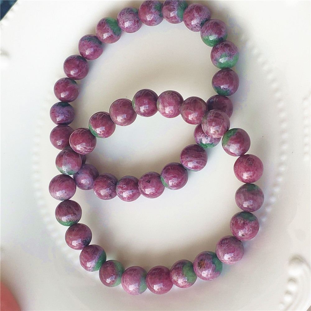 天然レッドルビー宝石ブレスレット スターラウンドビーズ レッ - Gemstone Bracelet Healing のレビューと価格
