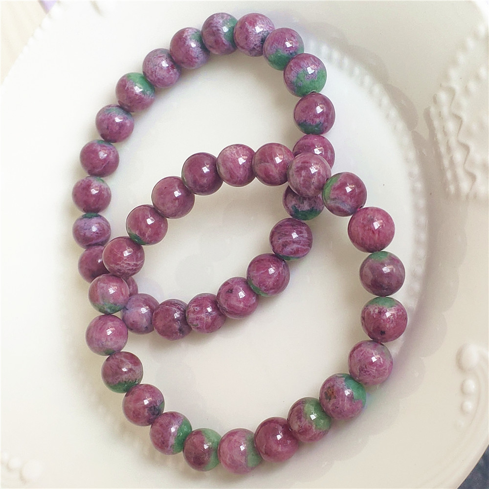 天然レッドルビー宝石ブレスレット スターラウンドビーズ レッ - Gemstone Bracelet Healing のレビューと価格