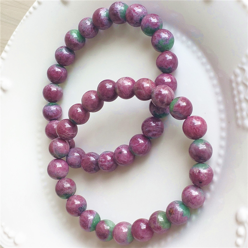 天然レッドルビー宝石ブレスレット スターラウンドビーズ レッ - Gemstone Bracelet Healing のレビューと価格