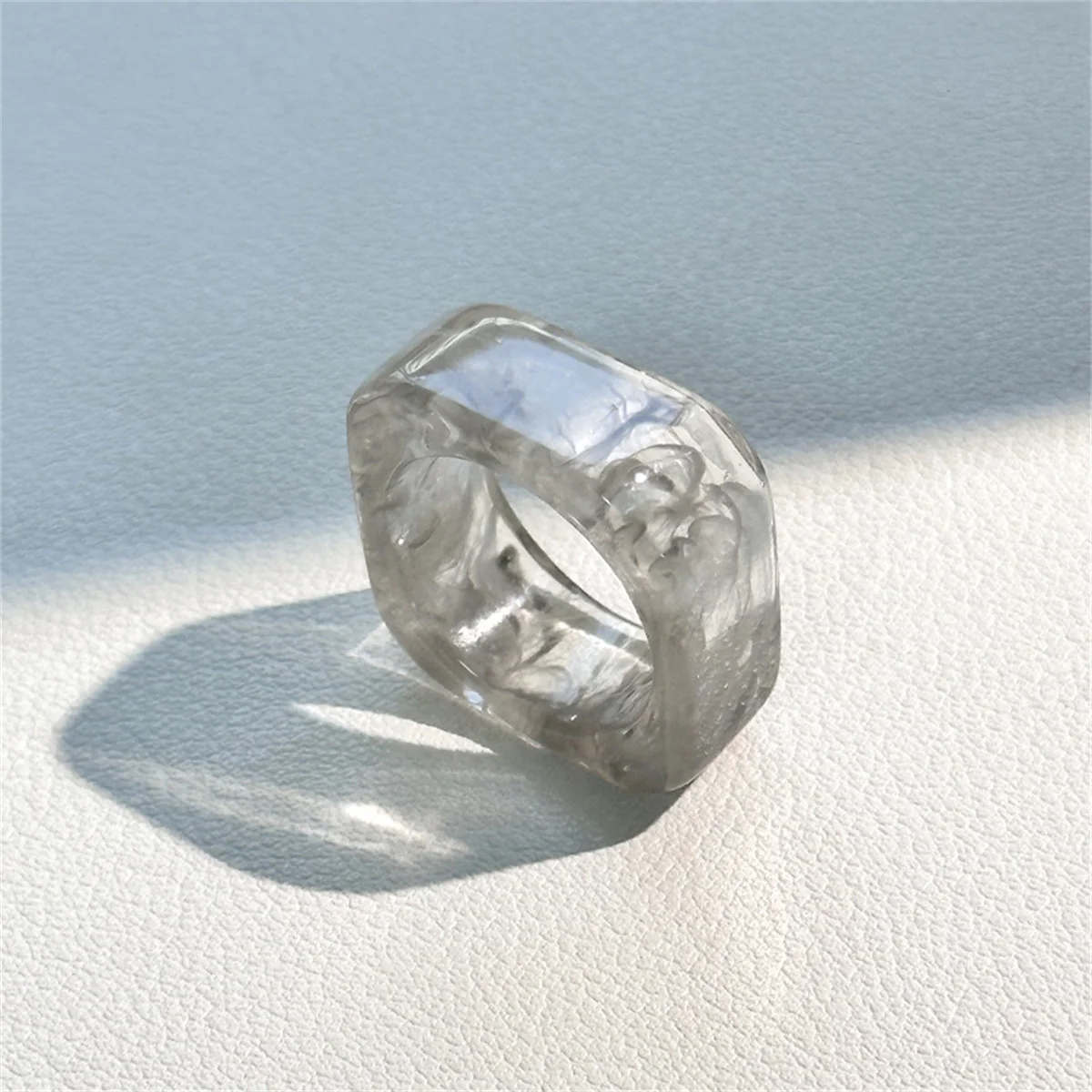 スクエア樹脂リング美的アクリルリング女性かわいいスタッカブル - Minimalist Ring Stackable のレビューと価格