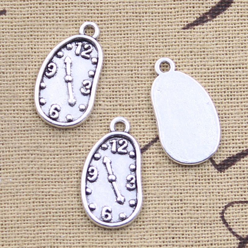 時計のチャーム,20個,23x13mm,アンティークシルバー - Jewelry Making Watches のレビューと価格