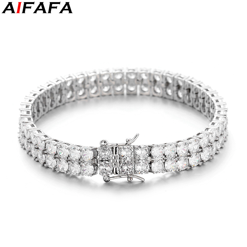 2 行テニスチェーンブレスレットヒップホップ 3 ミリメート - Tennis Bracelet Cubic のレビューと価格