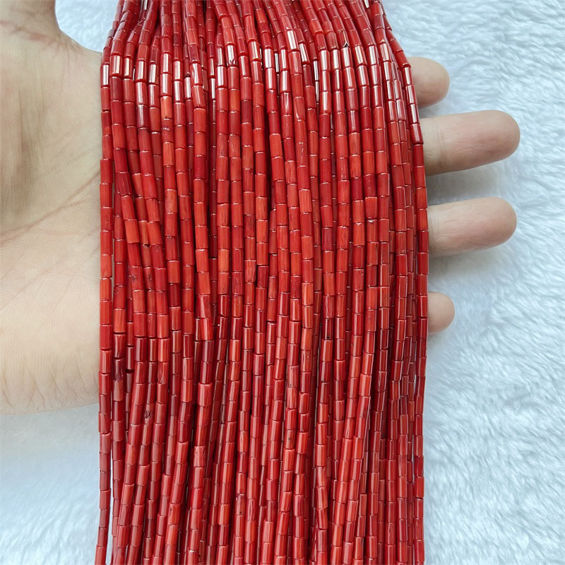 レア 3*6 ミリメートルラウンドチューブ赤珊瑚宝石治癒力天 - Gemstone Bracelet Healing のレビューと価格