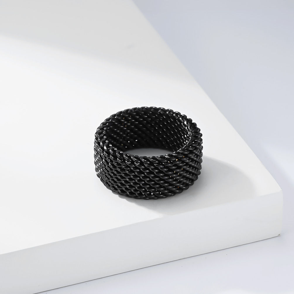 トレンディなステンレス鋼織りリング幾何学的なミニマリスト指輪 - Minimalist Ring Stackable のレビューと価格