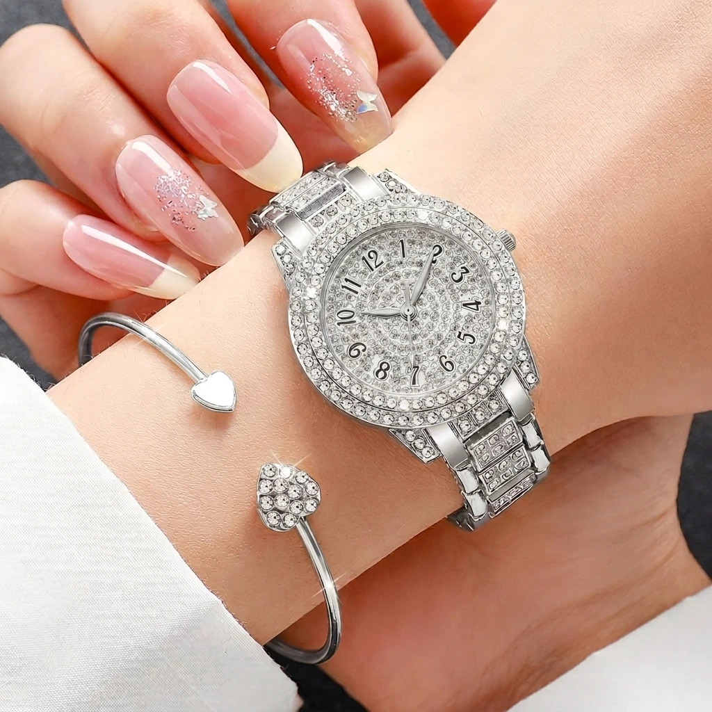 6 個のファッションラインストーン女性腕時計ハートジュエリー - Jewels On Watches のレビューと価格