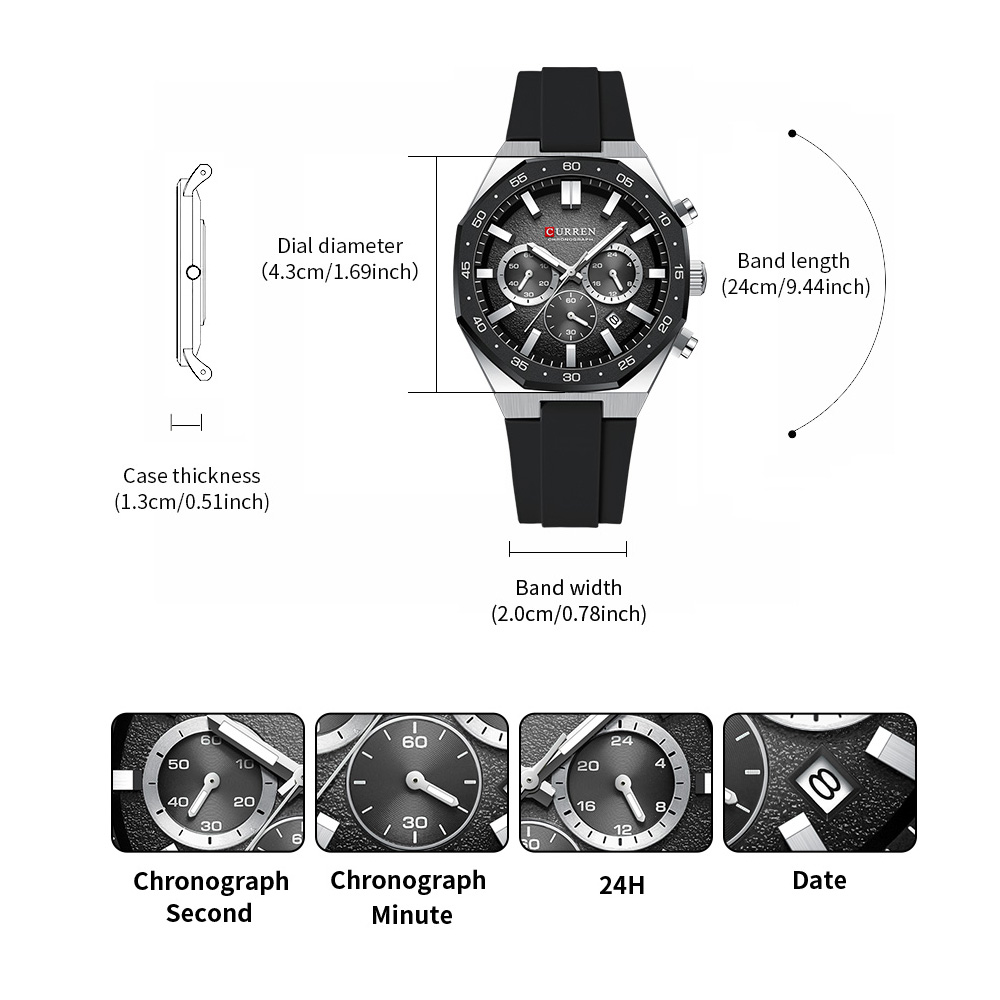 CURREN ファッションカジュアルメンズスポーツウォッチク - Jewelry And Watches のレビューと価格