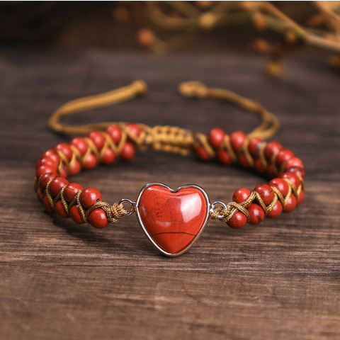 中国風幸運の祝福天然宝石二重編み込み調整可能ブレスレット ラ - Gemstone Bracelet Healing のレビューと価格