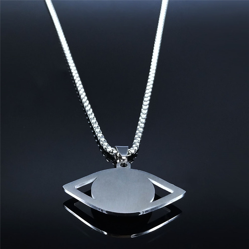 イスラム ハムサ 邪視除けブルーアイネックレス ステンレスス - Jewelry & Watches Review のレビューと価格