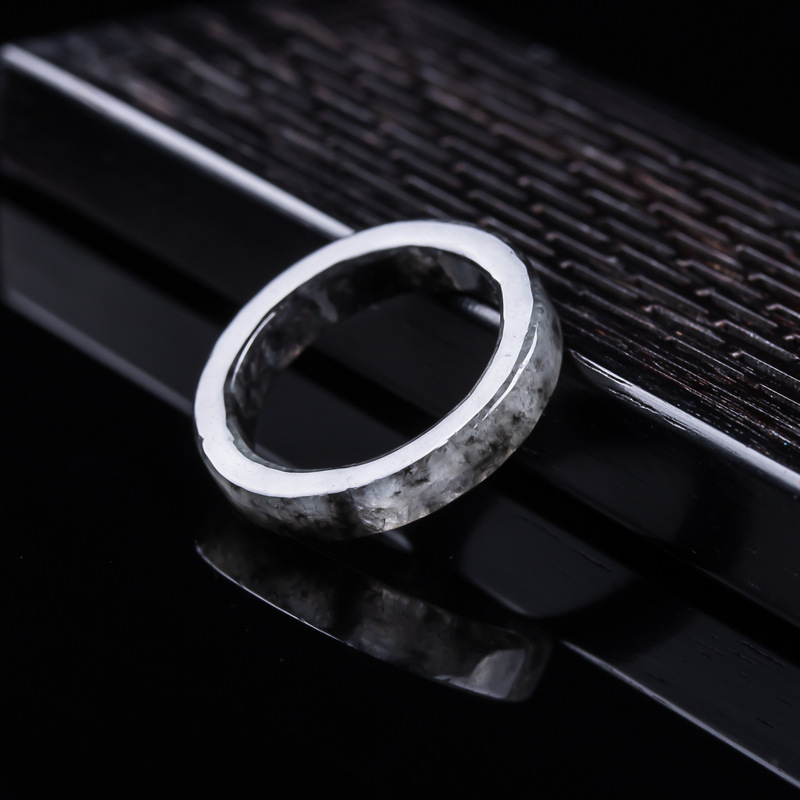 天然A級ビルマ産、黒翡翠アイスタイプリング、男女兼用ジュエリ - Jewelry & Watches Review のレビューと価格