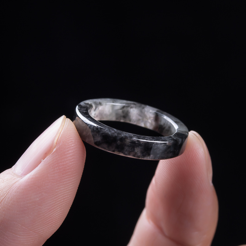 天然A級ビルマ産、黒翡翠アイスタイプリング、男女兼用ジュエリ - Jewelry & Watches Review のレビューと価格