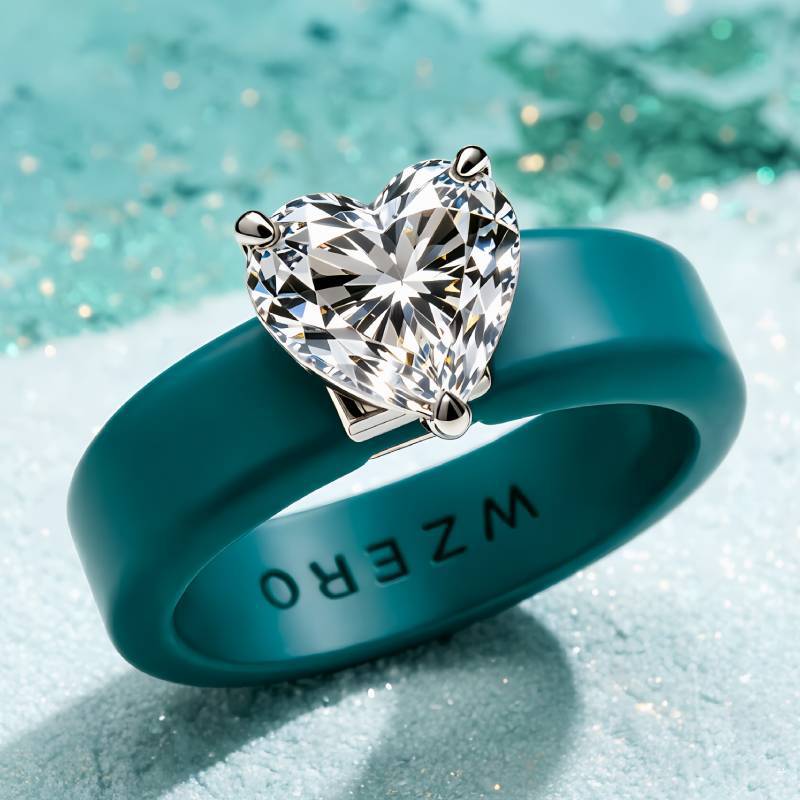 ミニマリストシリコンハートダイヤモンドリングホワイトラバーバ - Minimalist Ring Stackable のレビューと価格