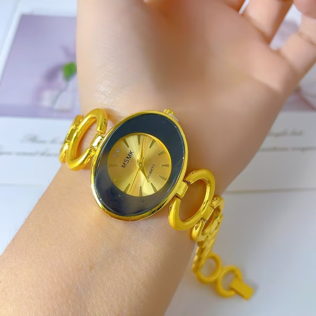新しいアメリカン 24K ゴールドメッキ腕時計ウェディングパ - Jewelry And Watches のレビューと価格